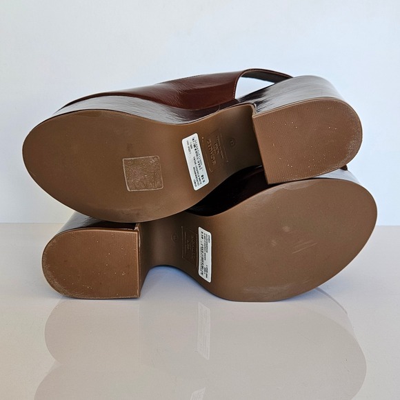 SCHUTZ Brandi Platform Sandals Root Brown $198 Size US 8.5 - Picture 12 of 15